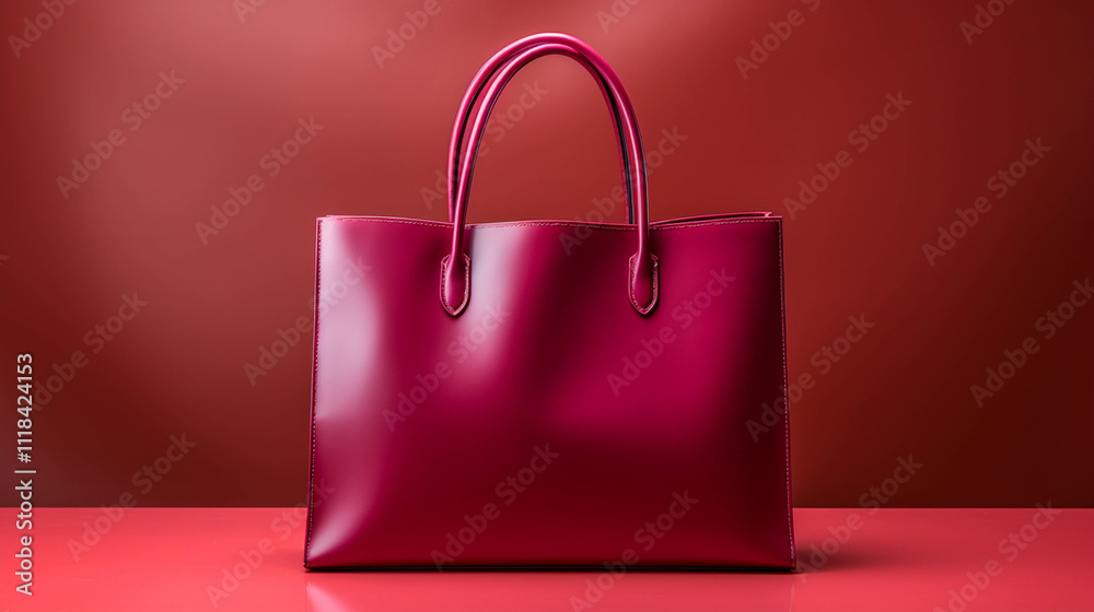 Carrying shopping bag on maroon Carrying shopping bag on maroon