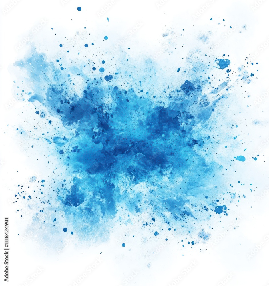 white background, blue color splashes, square frame white background, blue color splashes, square frame