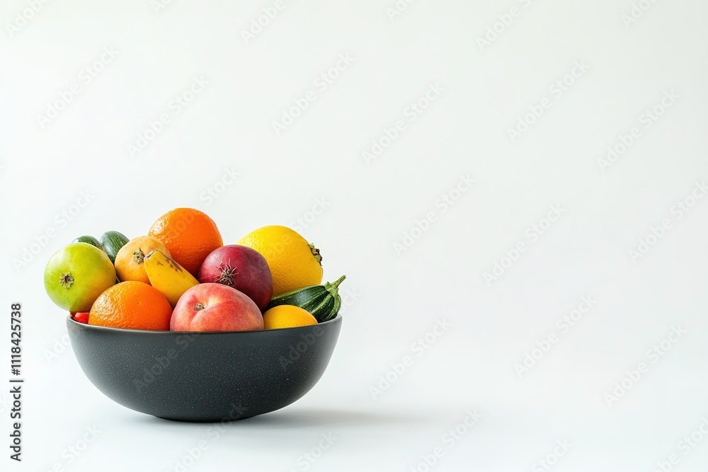 Bowl of mixed fruits on white background. Bowl of mixed fruits on white background.