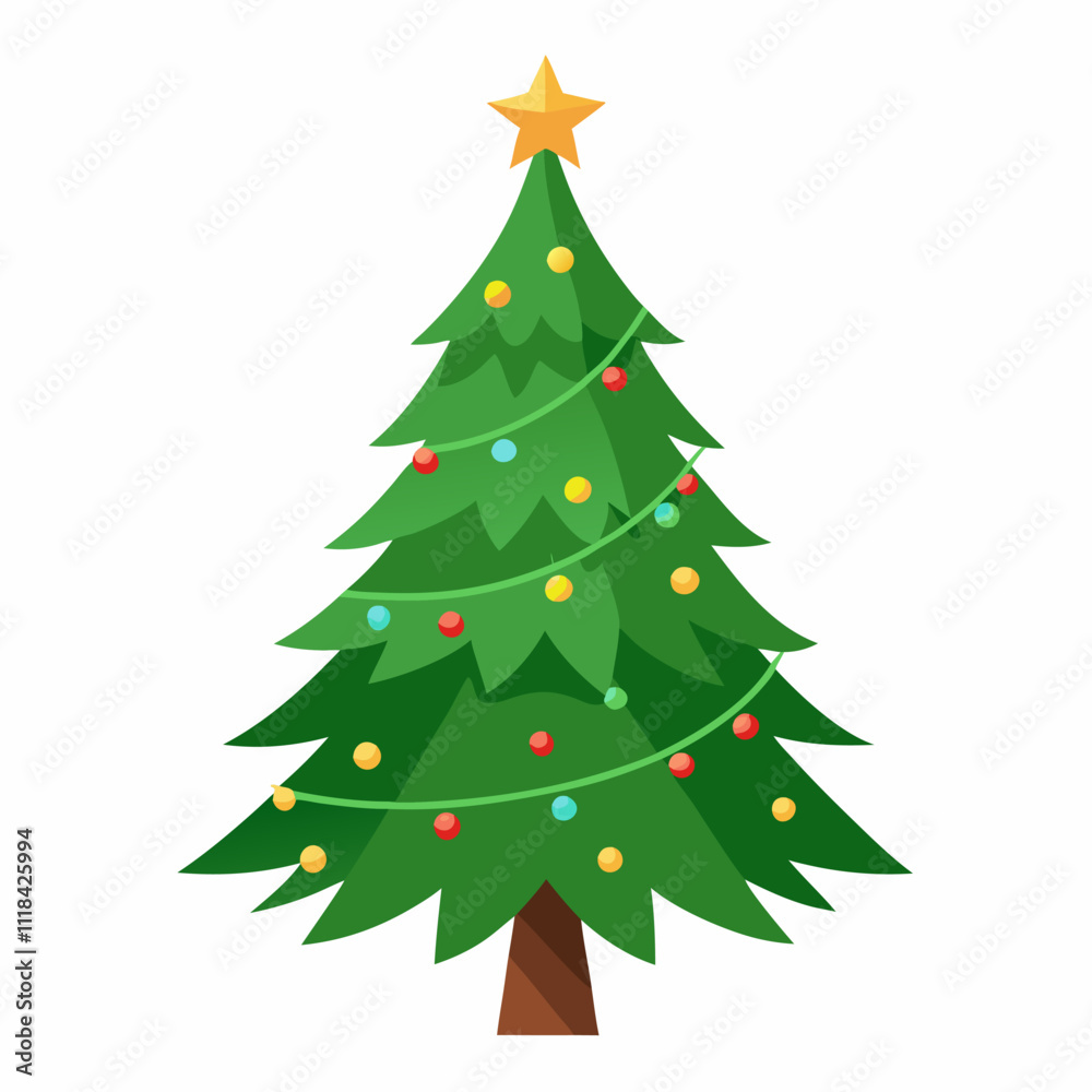 Christmas tree vector icon with white background Christmas tree vector icon with white background
