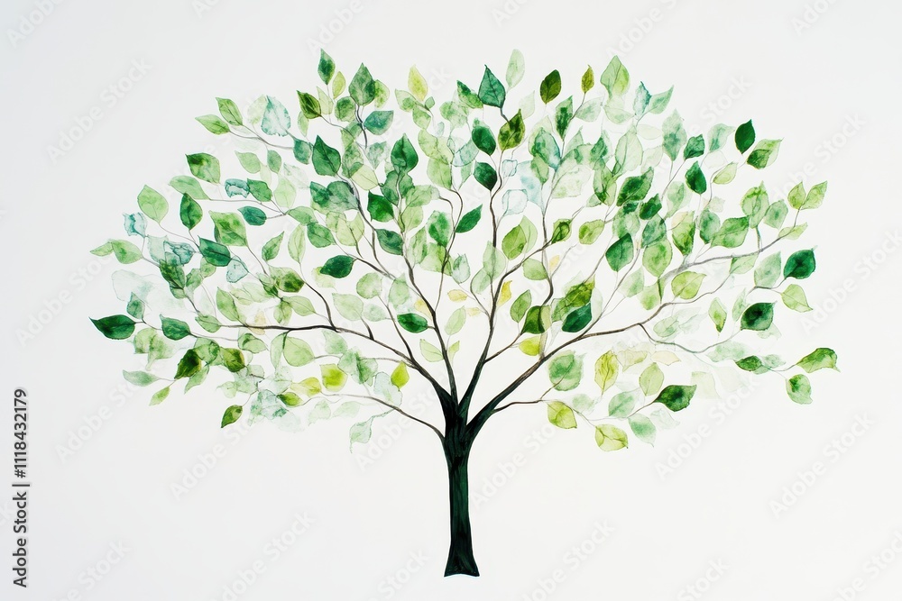 A watercolor illustration of a tree with green leaves, symbolizing nature and growth. A watercolor illustration of a tree with green leaves, symbolizing nature and growth.