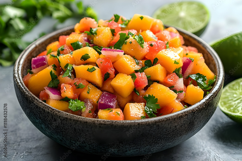 Vibrant Mango Salsa Recipe: A Delicious Photo of Fresh, Homemade Mango Salsa in a Bowl Vibrant Mango Salsa Recipe: A Delicious Photo of Fresh, Homemade Mango Salsa in a Bowl