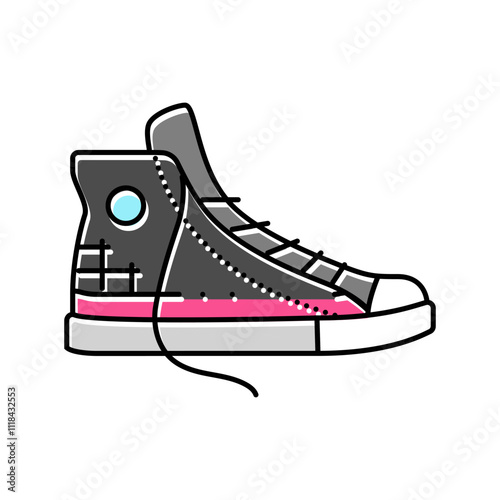 shoes emo color icon vector. shoes emo sign. isolated symbol illustration