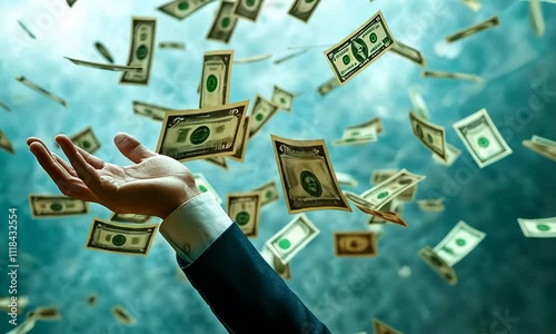 Dollars Falling from the Sky: A Captivating Representation of Wealth and Success