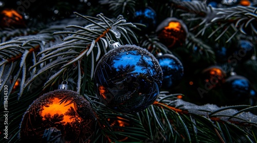 Blue Christmas tree decorations 