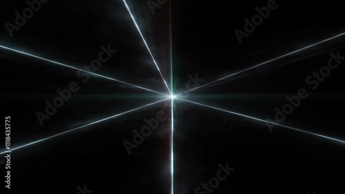 Abstract laser beams light glowing neon lines style VJ dance party show on black background.