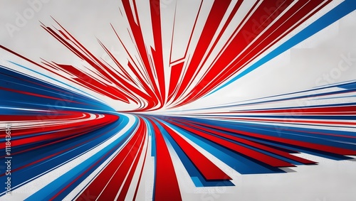 Wallpaper Mural Abstract racing design, red and blue color scheme, speed lines Torontodigital.ca
