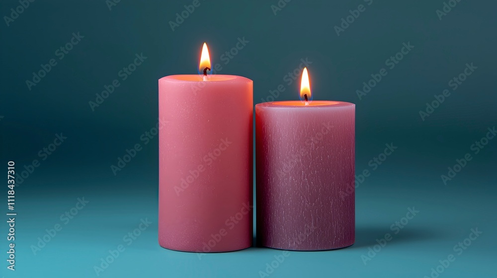 Elegant Pink Candles with Soft Glow and Calm Background Elegant Pink Candles with Soft Glow and Calm Background
