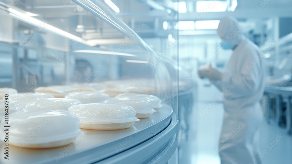 High-tech food production process in modern factory environment High-tech food production process in modern factory environment
