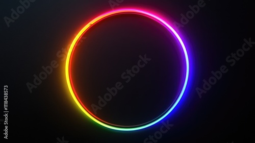 Neon Ring on Black Background