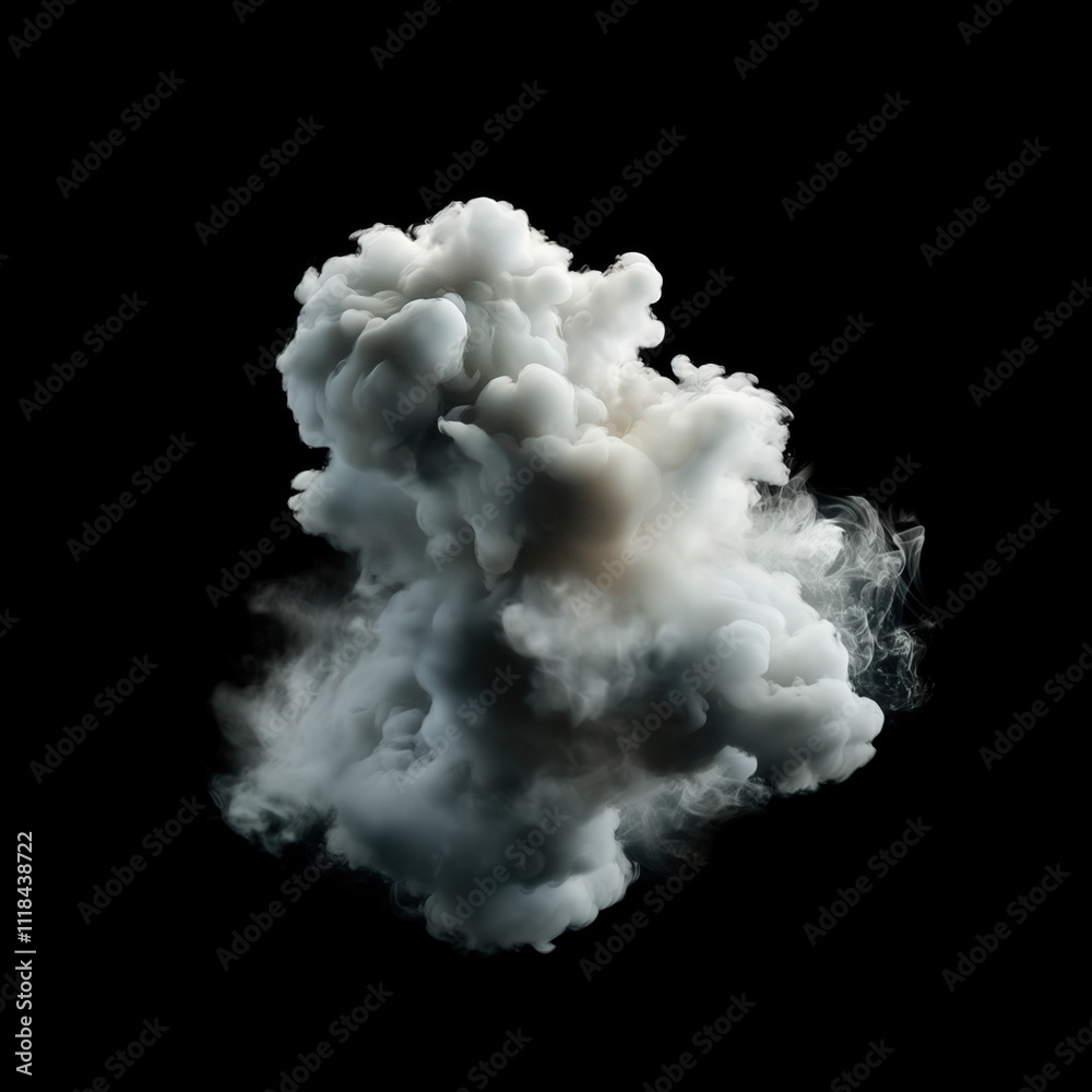 Dense vapor cloud on dark background for backgrounds
