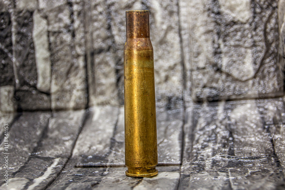 Sleeve from 50 Caliber Browning Machine Gun close-up
Sleeve from 50 Caliber Browning Machine Gun close-up