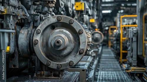 Industrial Machine Component Close Up Detail Shot