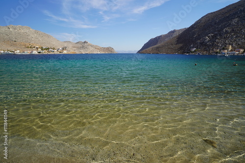 marina and bay of Pedi on Symi island photo