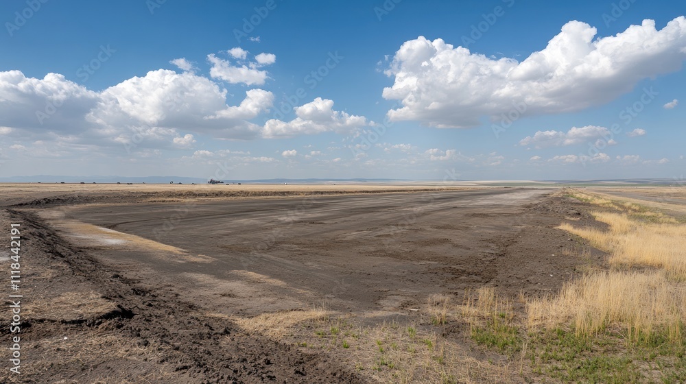 Arid Landscape Under Construction Showing Dirt and Sky