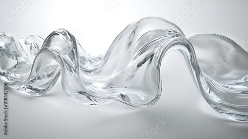 Sculptural Glass Wave Abstract Art Piece