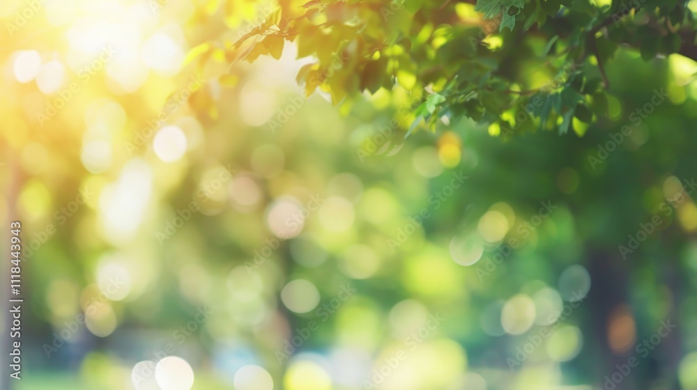 Obraz premium Sunlight filtering through tree branches, perfect for nature themes