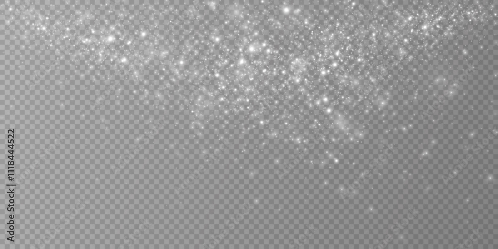 Fototapeta premium White dust light.Christmas background of shining dust.
