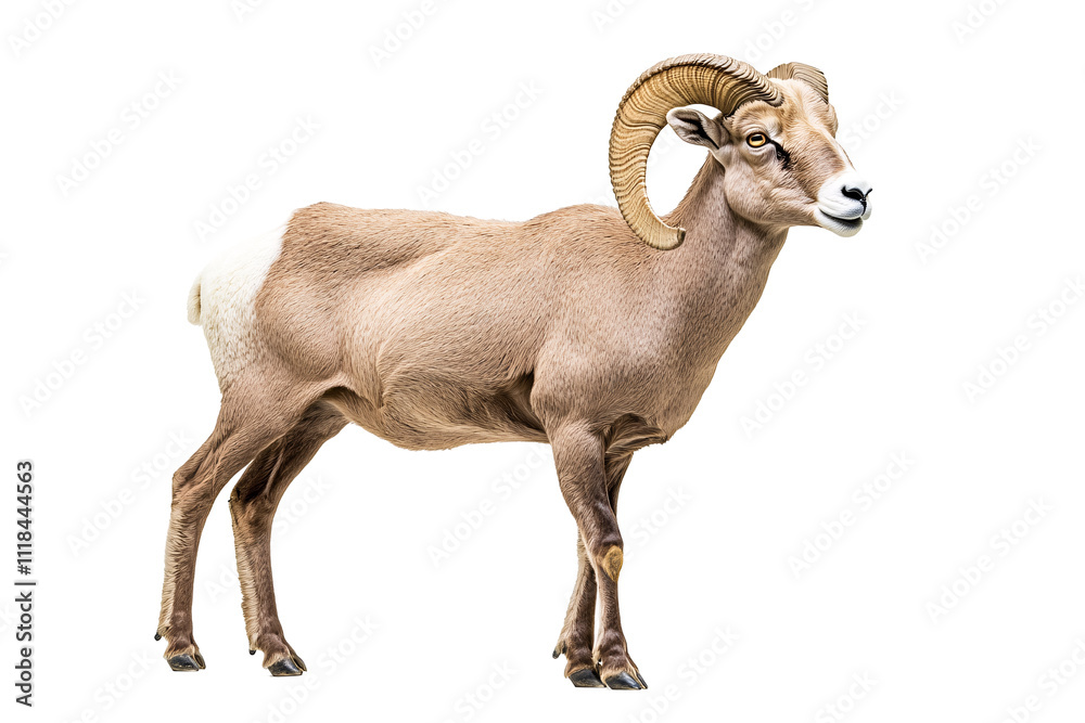 a ram with horns standing a ram with horns standing