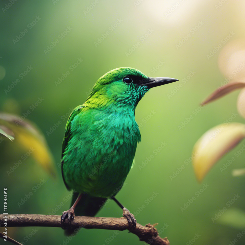 Fototapeta premium Green Bird Closeup