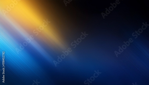 Yellow blue gradient defocused abstract ultraviolet radiance soft texture on dark black abstract empty space background. Neon blur glow. Color light overlay. Copy space.