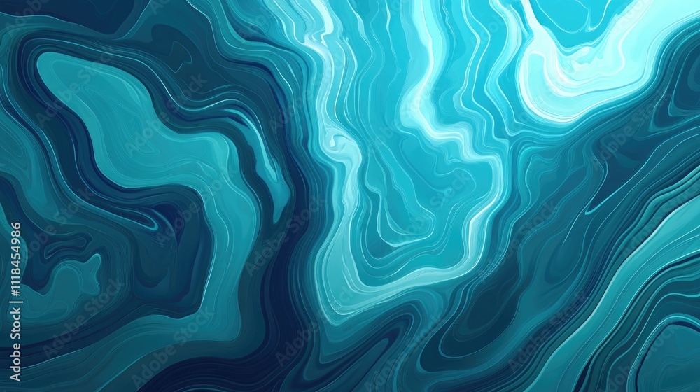 Abstract Blue and Green Painting