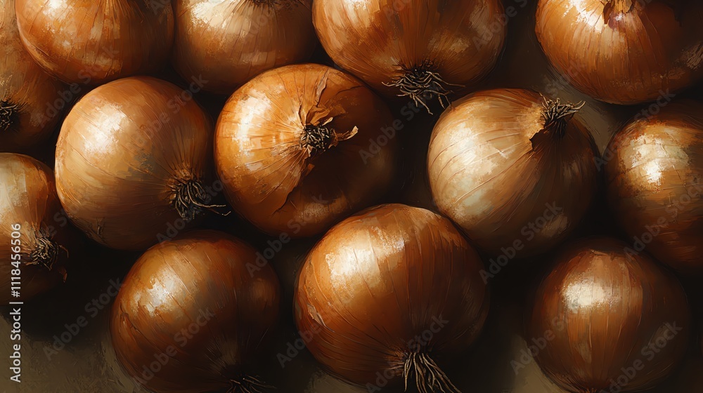 Fresh brown onions stacked together, perfect for cooking. Fresh brown onions stacked together, perfect for cooking.
