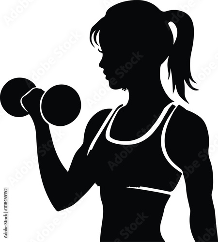 silhouette of a person with dumbbells