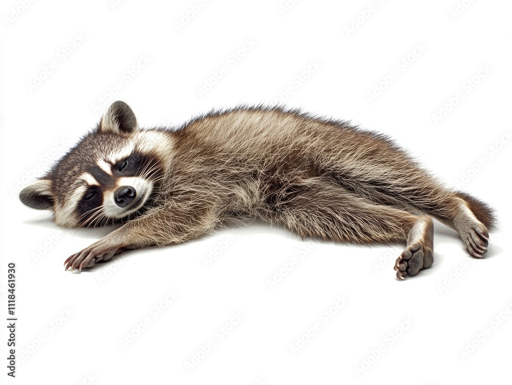 Fototapeta premium Raccoon on White Background