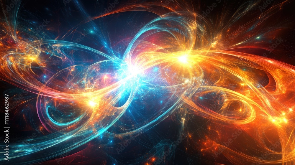 Vibrant Cosmic Energy: Dynamic Fractal Light and Colorful Abstract Background Vibrant Cosmic Energy: Dynamic Fractal Light and Colorful Abstract Background