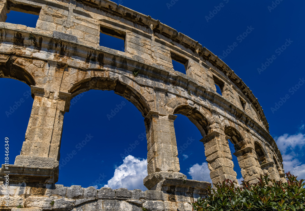 Amphitheater arena for gladiator fights in Pula Amphitheater arena for gladiator fights in Pula