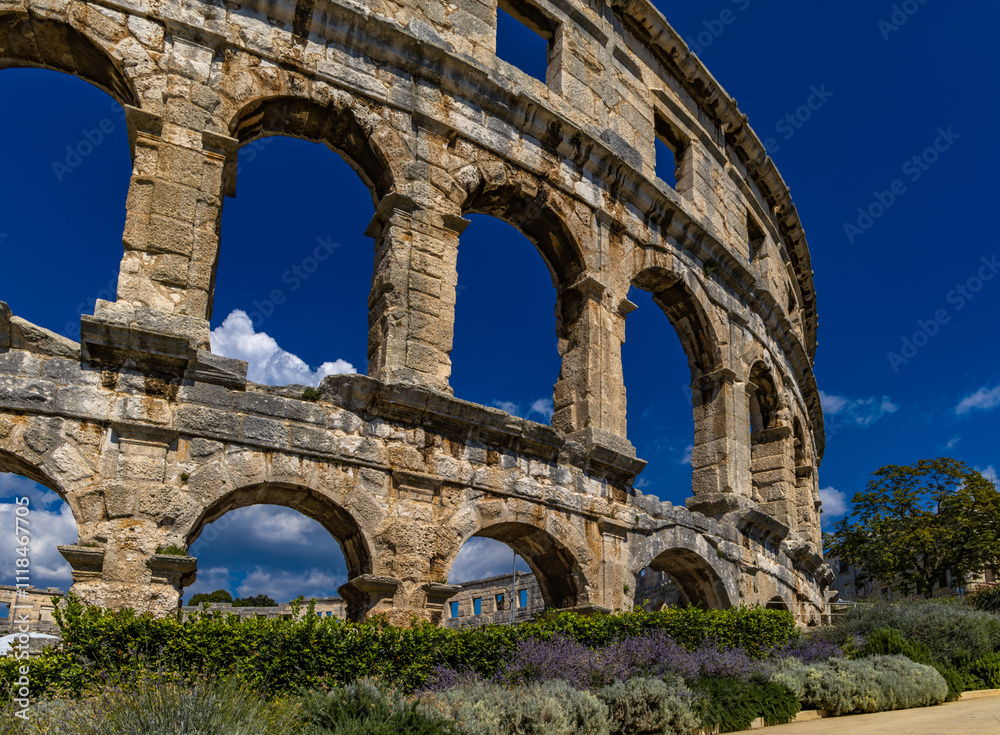 Amphitheater arena for gladiator fights in Pula Amphitheater arena for gladiator fights in Pula