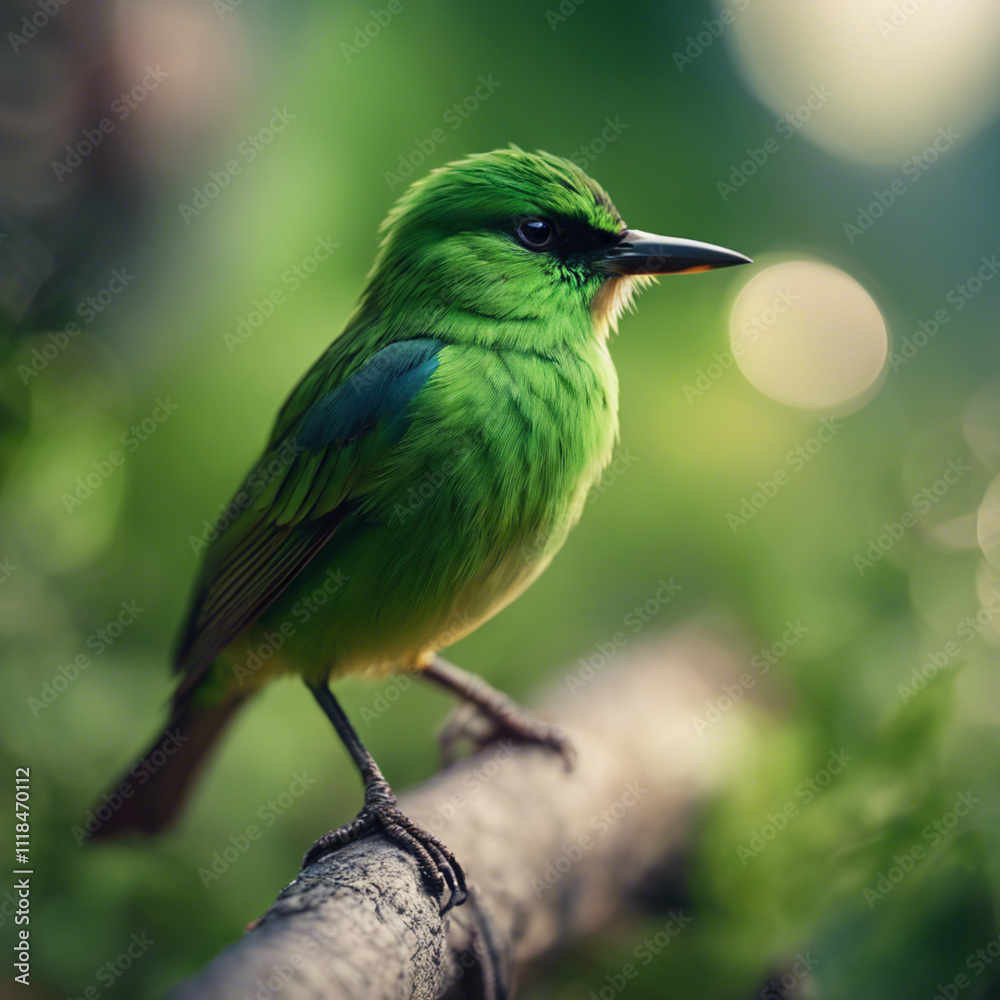 Fototapeta premium Green Bird Closeup