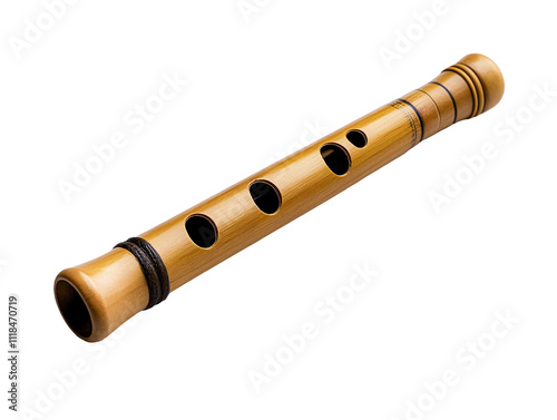 a wooden flute with holes