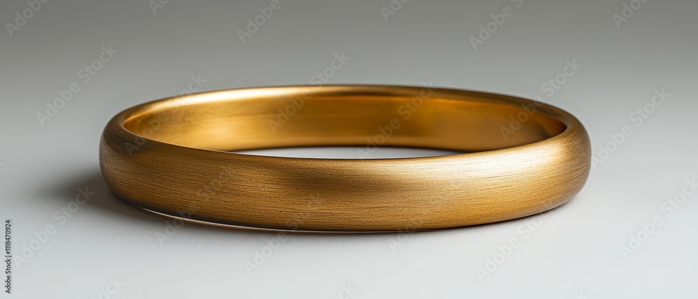 A gold wedding ring on a gray surface A gold wedding ring on a gray surface