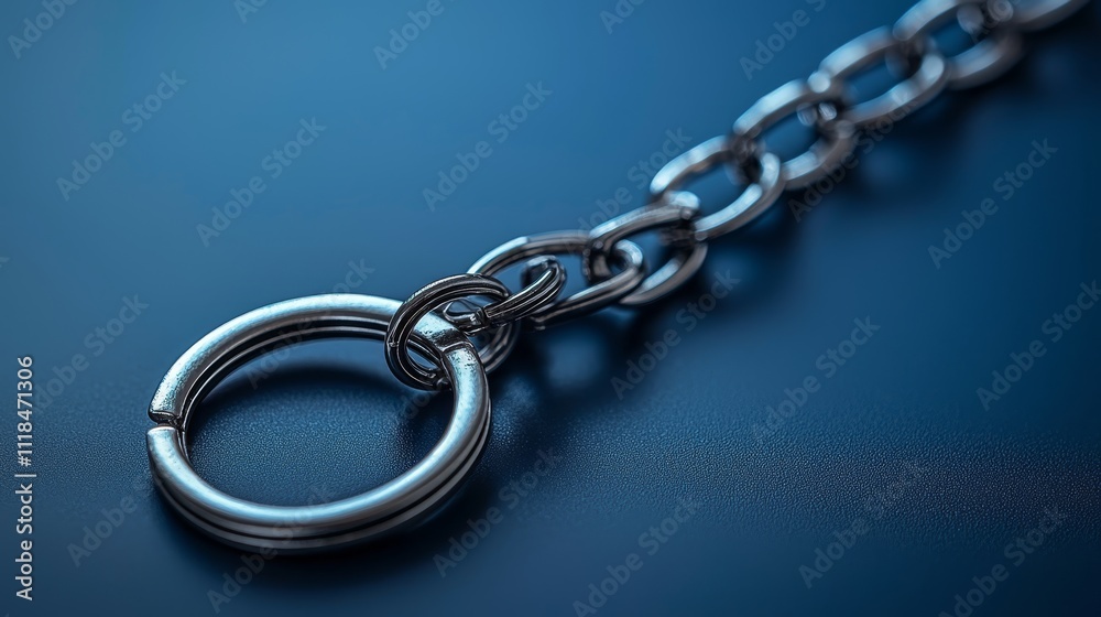 Fototapeta premium A close up of a metal chain with a ring on it