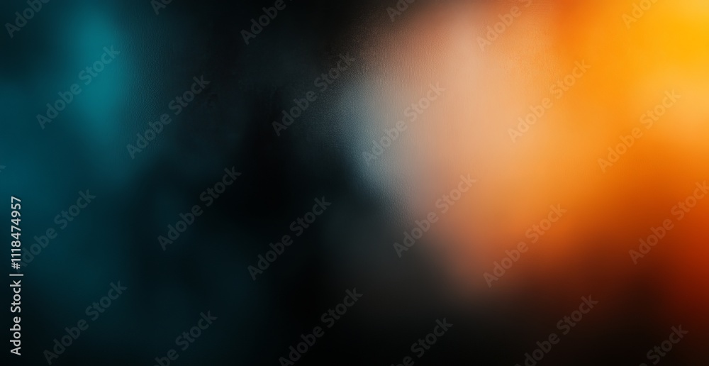 Abstract art featuring a blend of teal, gray, and orange hues creating a mysterious and moody atmosphere. Abstract art featuring a blend of teal, gray, and orange hues creating a mysterious and moody atmosphere.