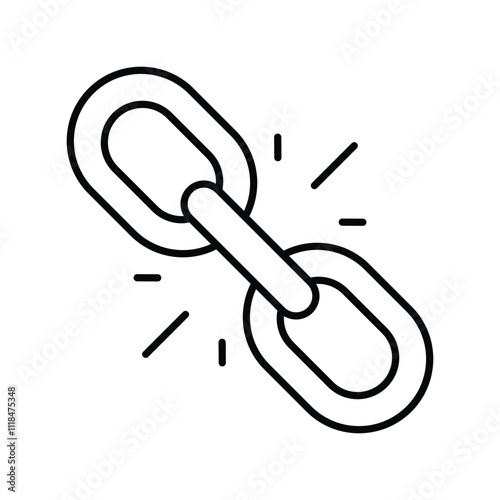 link line icon with white background vector stock illustration