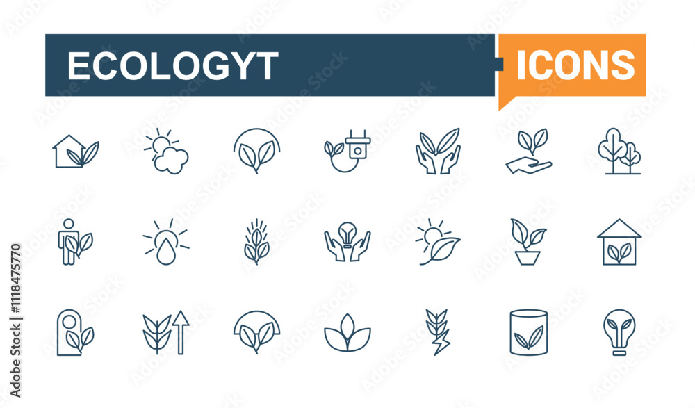 Ecology line icons set. Containing nature, organic, energy, natural, green power, renewable, wind power. Simple icon designs. Editable vector stroke. Ecology line icons set. Containing nature, organic, energy, natural, green power, renewable, wind power. Simple icon designs. Editable vector stroke.