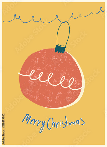 Vintage Merry Christmas card for festive branding projects, logos, stickers, invitations, scrapbooking, wall posters, social media and for decorating your home, crafts and goods