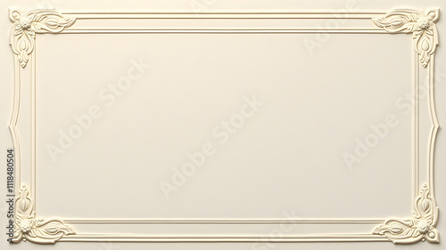 3d render of a golden frame on a white background with copy space