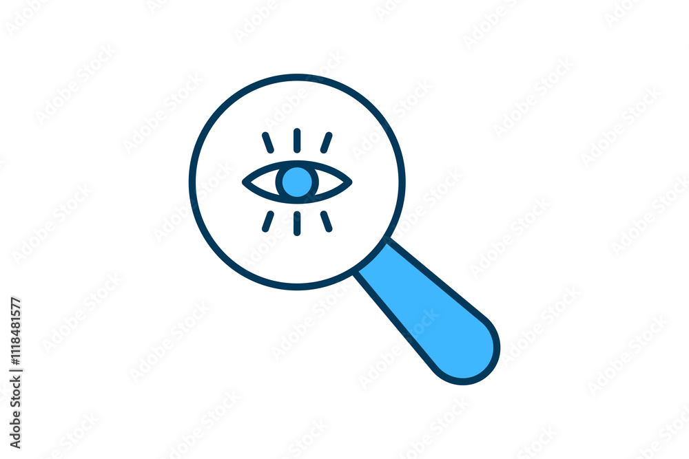 Visibility Search icon. icon related to Search. suitable for web site, app, user interfaces, printable etc. flat line icon style. simple vector design editable Visibility Search icon. icon related to Search. suitable for web site, app, user interfaces, printable etc. flat line icon style. simple vector design editable