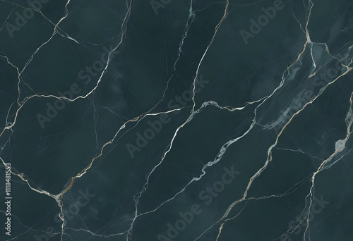 The marble surface exhibits a deep green color with intricate veining. The polished finish enhances the luxurious look of the marble. Natural patterns create depth and texture in the elegant design.