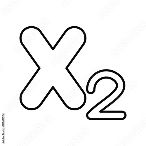 subscript line icon with white background vector stock illustration