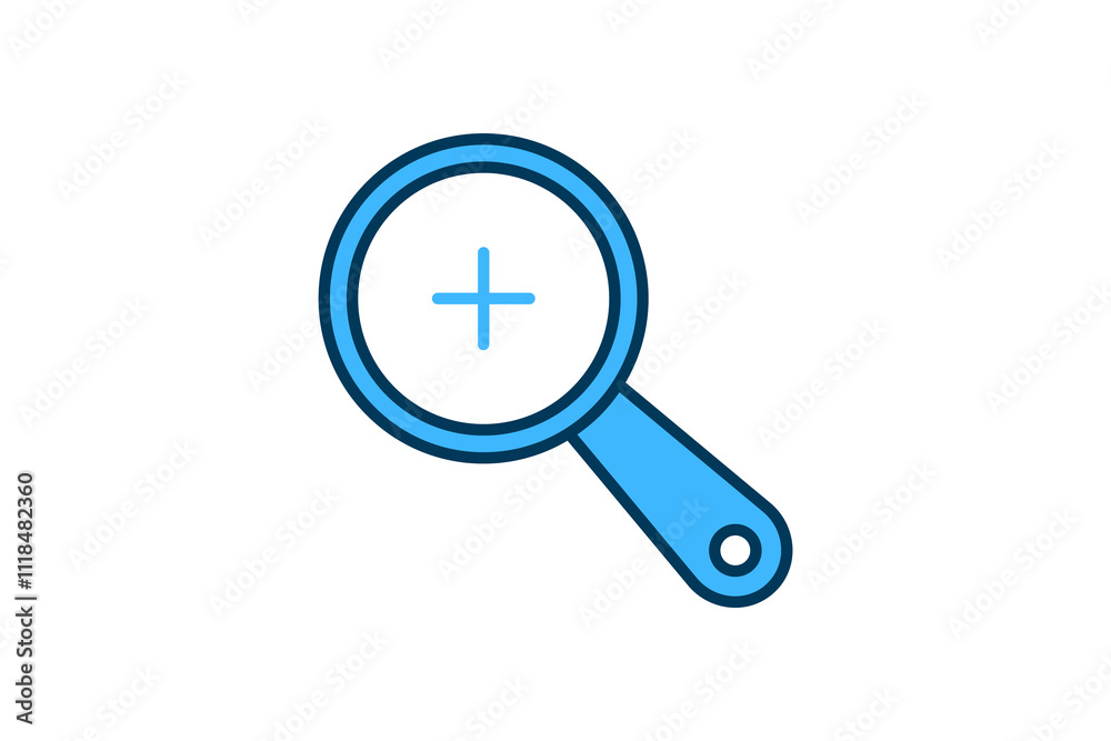 Zoom In icon. icon related to Search. suitable for web site, app, user interfaces, printable etc. flat line icon style. simple vector design editable Zoom In icon. icon related to Search. suitable for web site, app, user interfaces, printable etc. flat line icon style. simple vector design editable