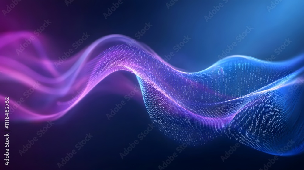 A close-up of an AI-inspired digital blue ribbon, adorned with purple and white holographic elements representing global network connections and data flow A close-up of an AI-inspired digital blue ribbon, adorned with purple and white holographic elements representing global network connections and data flow