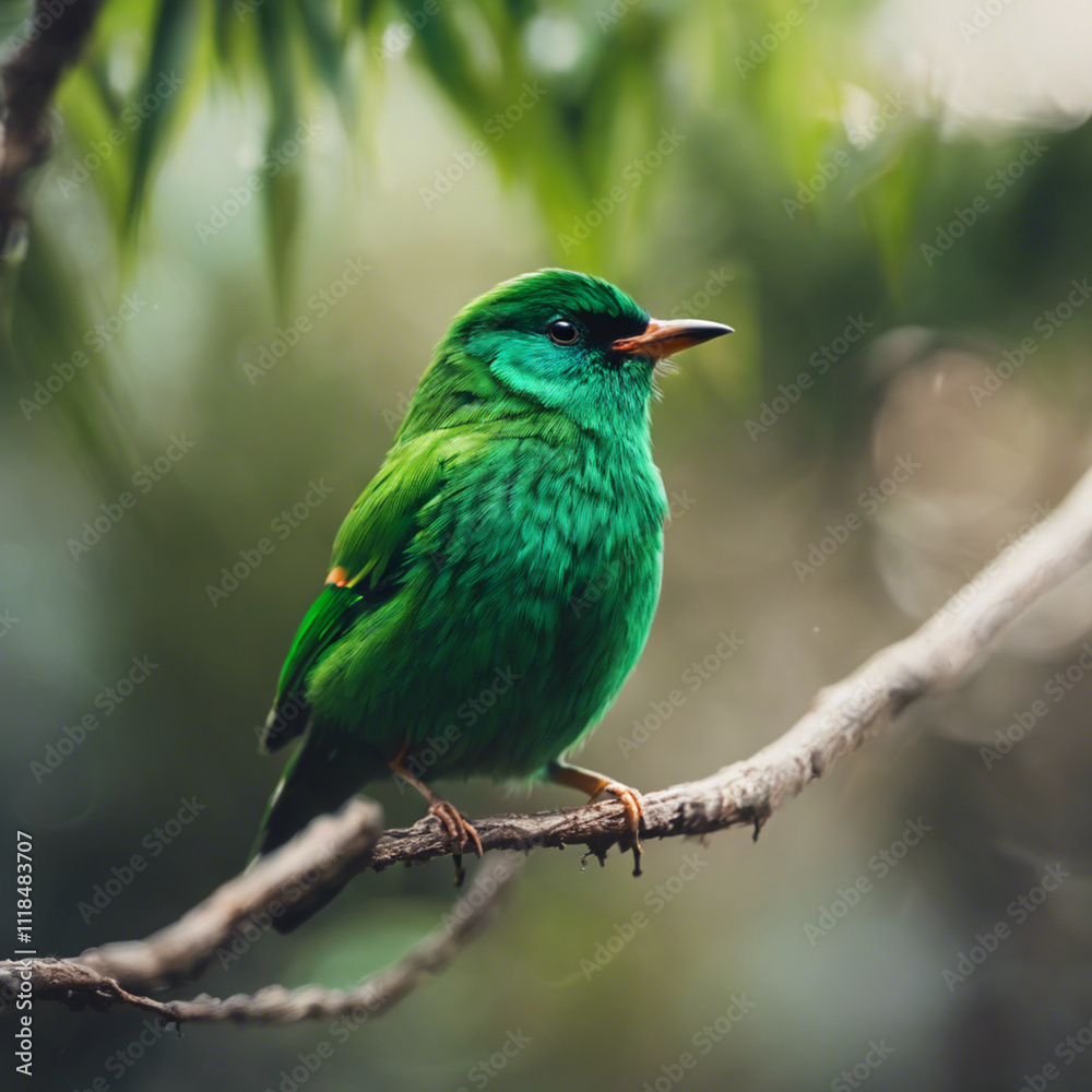 Green Bird Closeup Green Bird Closeup