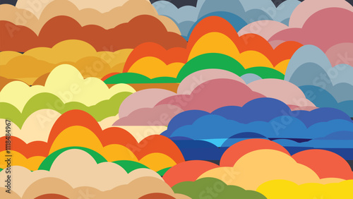 Realistic Vector Clouds, Blue Sky Cloud Vector Set, Idyllic Landscape, Beautiful Cloudscape, Cloud Weather Isolated On Background, Abstract Blurred Colours With Dynamic Background.