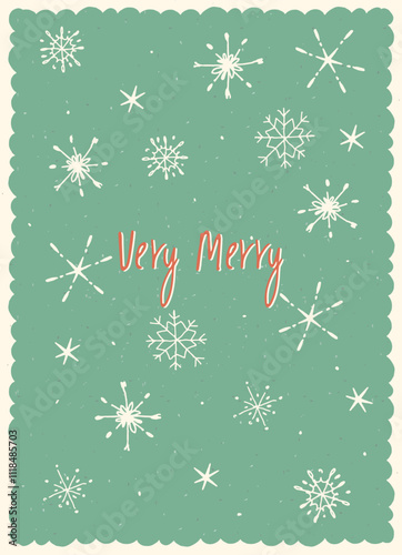 Vintage Merry Christmas card for festive branding projects, logos, stickers, invitations, scrapbooking, wall posters, social media and for decorating your home, crafts and goods