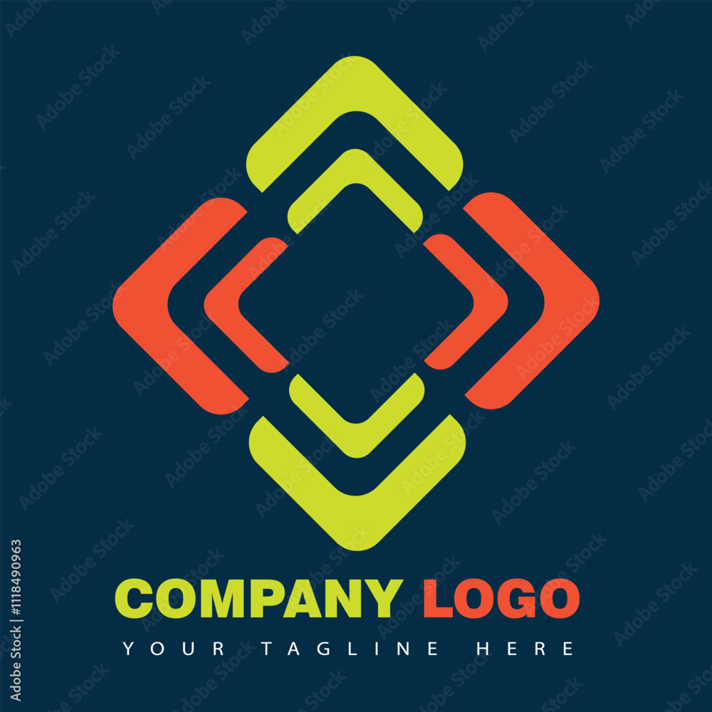 Modern, Latest Geometric Company Logo Design with Bold Colors and a Professional Look